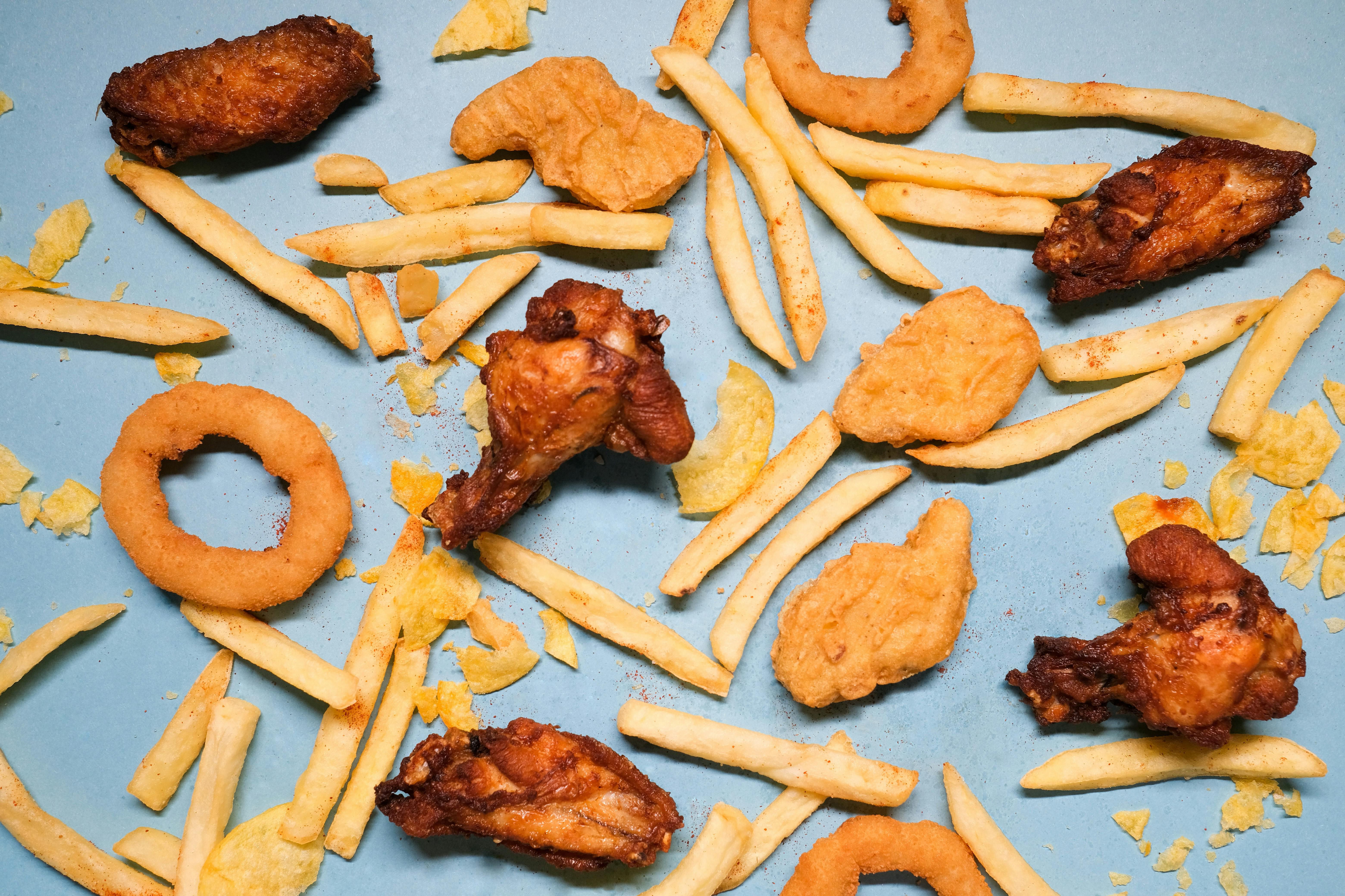 Assortment of fried foods