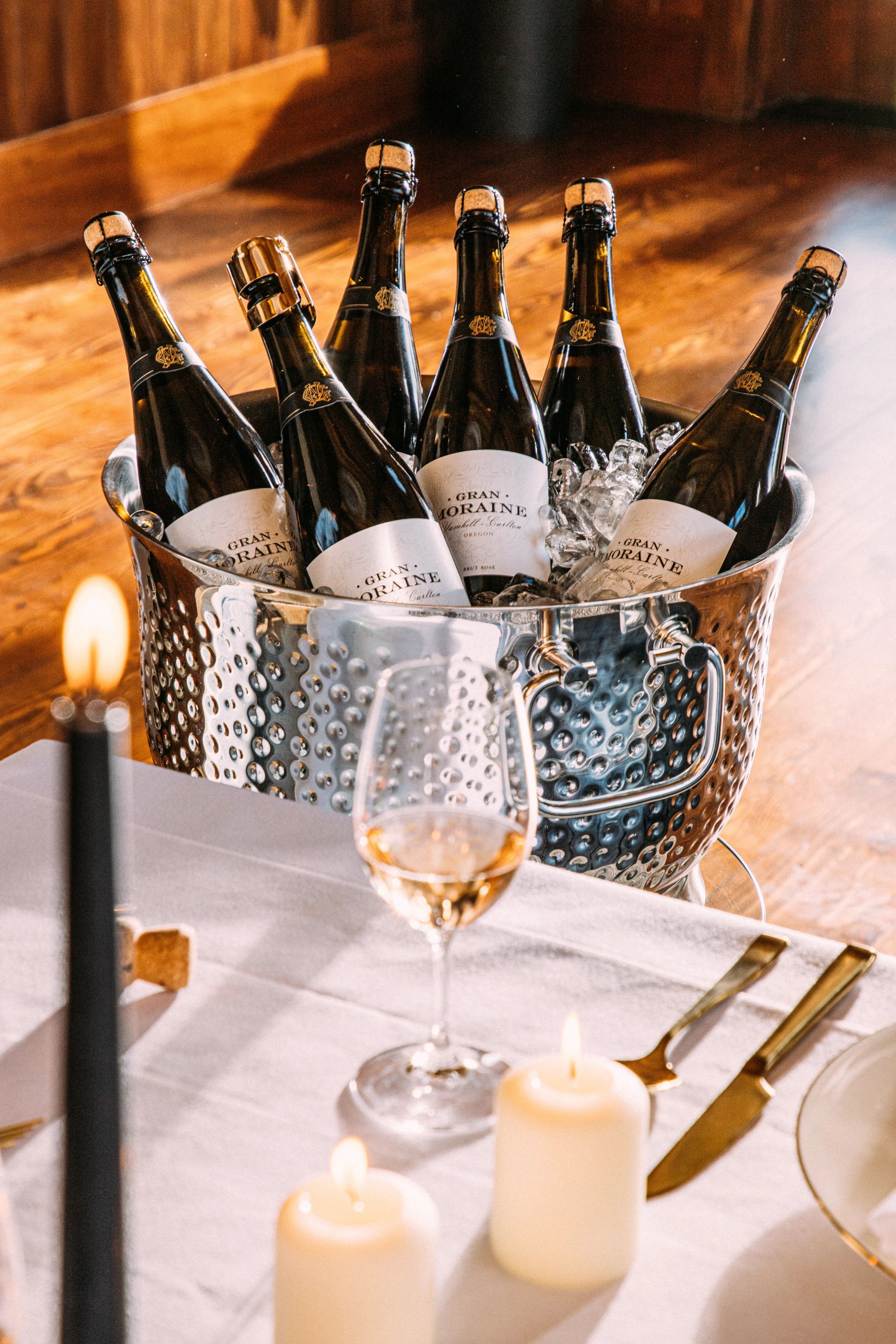 ice bucket with sparkling wine